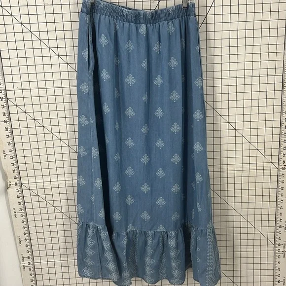 Sonoma Goods For Life x Lauren Lane Pull-On Tiered Skirt L - Picture 2 of 8